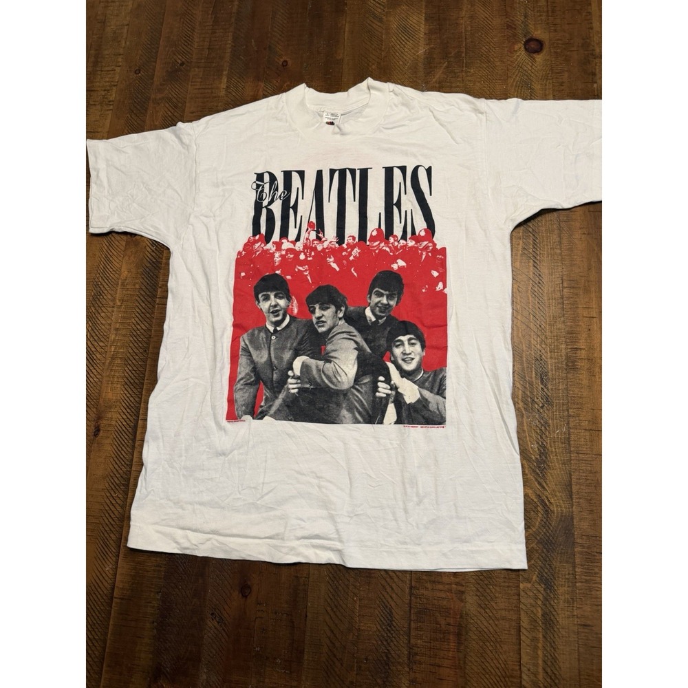 Vintage The Beatles T Shirt Large Trevco Double Sided Fruit of the Loom Band Tee